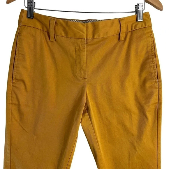 Lands End Womens Mustard Yellow Pants Size 4P Mid Rise Straight Leg Career Work - Picture 3 of 7